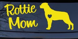 Rottie Mom Rottweiler Dog Car or Truck Window Decal Sticker (Yellow)