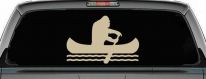 Bigfoot Sasquatch Canoe Funny Car or Truck Window Decal Sticker (Desert Sand)