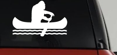 Bigfoot Sasquatch Canoe Funny Car or Truck Window Vinyl Decal Sticker