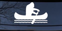 Bigfoot Sasquatch Canoe Funny Car or Truck Window Decal Sticker