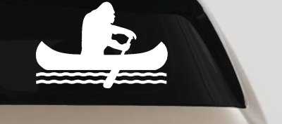 Bigfoot Sasquatch Canoe Funny Car or Truck Window Vinyl Decal Sticker