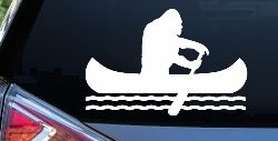 Bigfoot Sasquatch Canoe Funny Car or Truck Window Decal Sticker