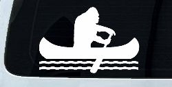 Bigfoot Sasquatch Canoe Funny Car or Truck Window Decal Sticker