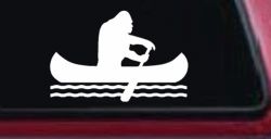 Bigfoot Sasquatch Canoe Funny Car or Truck Window Decal Sticker