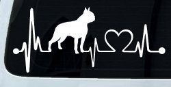 Boston Terrier Heartbeat Lifeline Monitor Dog Animals Car or Truck Window Decal Sticker