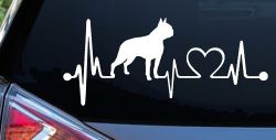 Boston Terrier Heartbeat Lifeline Monitor Dog Animals Car or Truck Window Decal Sticker