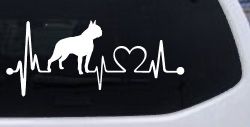 Boston Terrier Heartbeat Lifeline Monitor Dog Animals Car or Truck Window Decal Sticker