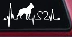 Boston Terrier Heartbeat Lifeline Monitor Dog Animals Car or Truck Window Decal Sticker