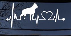 Boston Terrier Heartbeat Lifeline Monitor Dog Animals Car or Truck Window Decal Sticker