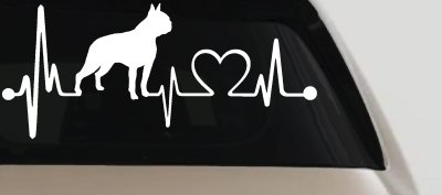 Boston Terrier Heartbeat Lifeline Monitor Dog Animals Car or Truck Window Vinyl Decal Sticker