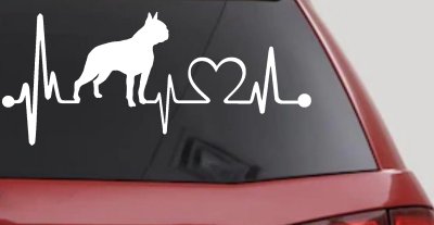 Boston Terrier Heartbeat Lifeline Monitor Dog Animals Car or Truck Window Vinyl Decal Sticker