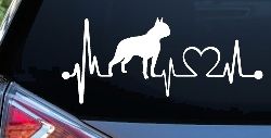 Boston Terrier Heartbeat Lifeline Monitor Dog Animals Car or Truck Window Decal Sticker