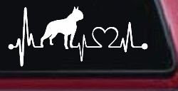 Boston Terrier Heartbeat Lifeline Monitor Dog Animals Car or Truck Window Decal Sticker