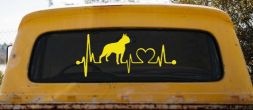 Boston Terrier Heartbeat Lifeline Monitor Dog Animals Car or Truck Window Decal Sticker (Yellow)