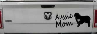 Australian Shepherd Aussie Mom Dog Car or Truck Window Decal Sticker (Black)