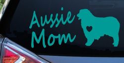 Australian Shepherd Aussie Mom Dog Car or Truck Window Vinyl Decal Sticker (Turquoise)
