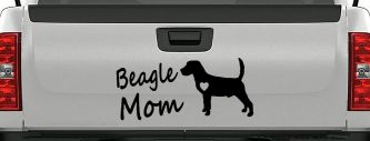 Beagle Mom Dog Car or Truck Window Decal Sticker (Black)