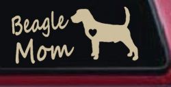 Beagle Mom Dog Car or Truck Window Decal Sticker (Desert Sand)