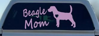 Beagle Mom Dog Car or Truck Window Decal Sticker (Lilac)