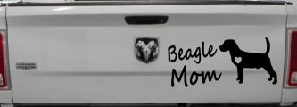 Beagle Mom Dog Car or Truck Window Vinyl Decal Sticker (Matte Black)