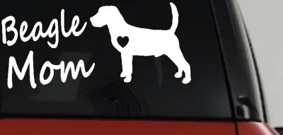 Beagle Mom Dog Car or Truck Window Vinyl Decal Sticker