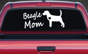 Beagle Mom Dog Car or Truck Window Decal Sticker