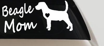 Beagle Mom Dog Car or Truck Window Vinyl Decal Sticker