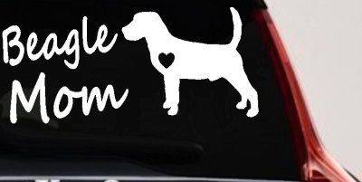 Beagle Mom Dog Car or Truck Window Vinyl Decal Sticker