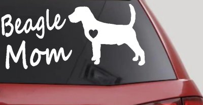 Beagle Mom Dog Car or Truck Window Vinyl Decal Sticker