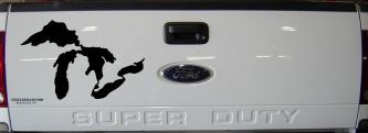 Great Lakes Car or Truck Window Decal Sticker (Black)