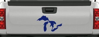 Great Lakes Car or Truck Window Decal Sticker (Navy)