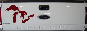 Great Lakes Car or Truck Window Decal Sticker (Purple Red)