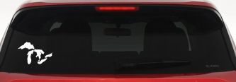 Great Lakes Car or Truck Window Decal Sticker (White)