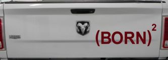 Born Again Squared Saved Baptized Christian Car or Truck Window Decal Sticker (Purple Red)