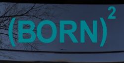 Born Again Squared Saved Baptized Christian Car or Truck Window Decal Sticker (Turquoise Blue)