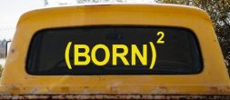 Born Again Squared Saved Baptized Christian Car or Truck Window Decal Sticker (Yellow)