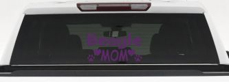Beagle Mom With Dog Paw Prints Car or Truck Window Decal Sticker (Violet)