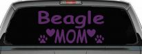 Beagle Mom With Dog Paw Prints Car or Truck Window Decal Sticker (Violet)