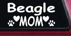 Beagle Mom With Dog Paw Prints Car or Truck Window Decal Sticker
