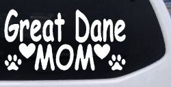 Great Dane Mom With Dog Paw Prints Car or Truck Window Decal Sticker