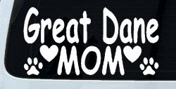 Great Dane Mom With Dog Paw Prints Car or Truck Window Decal Sticker