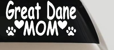 Great Dane Mom With Dog Paw Prints Car or Truck Window Vinyl Decal Sticker