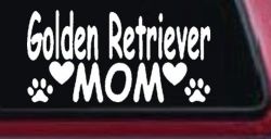 Golden Retriever Mom With Dog Paw Prints Car or Truck Window Decal Sticker