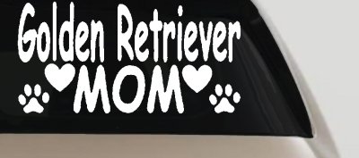 Golden Retriever Mom With Dog Paw Prints Car or Truck Window Vinyl Decal Sticker