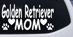 Golden Retriever Mom With Dog Paw Prints Car or Truck Window Decal Sticker