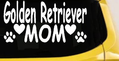 Golden Retriever Mom With Dog Paw Prints Car or Truck Window Vinyl Decal Sticker