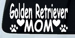 Golden Retriever Mom With Dog Paw Prints Car or Truck Window Decal Sticker