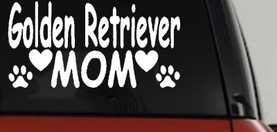 Golden Retriever Mom With Dog Paw Prints Car or Truck Window Vinyl Decal Sticker