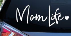 Mom Life with Heart Car or Truck Window Decal Sticker