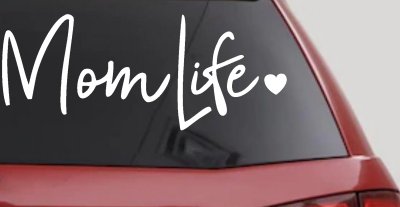 Mom Life with Heart Car or Truck Window Vinyl Decal Sticker